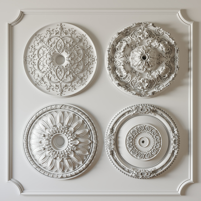 European-style gypsum carving