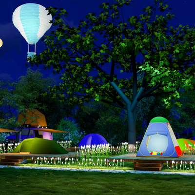 Modern Tent Campsite Park