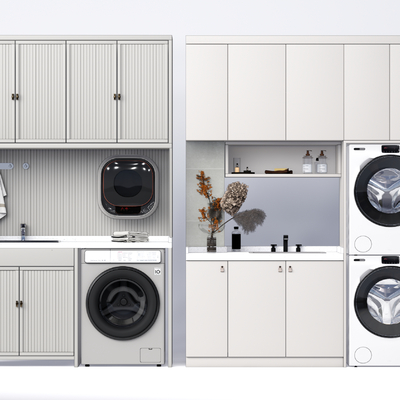 Modern Balcony Laundry Cabinet