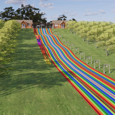 Modern Rainbow Slide Playground