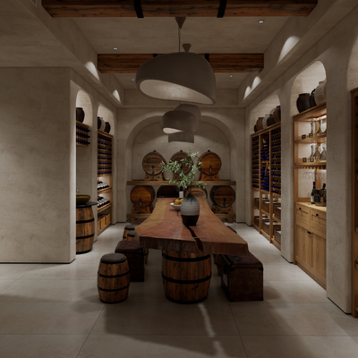 Wabi-sabi Style Wine Cellar