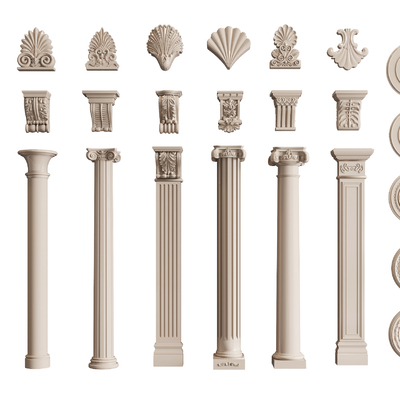 European-style carved Roman column