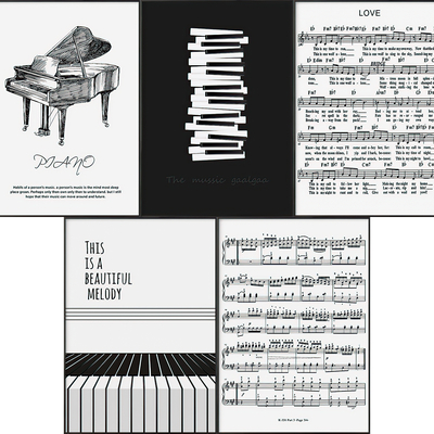 Piano sheet music hanging pictures