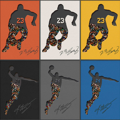 Basketball player abstract hanging picture