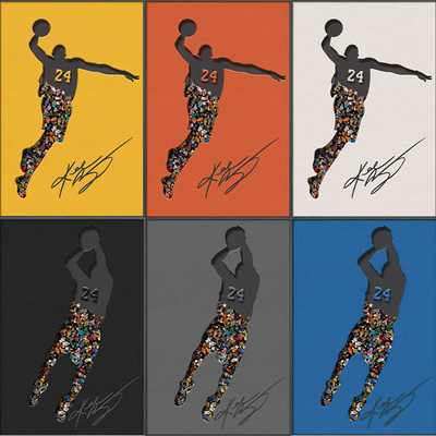 Abstract basketball player hanging picture