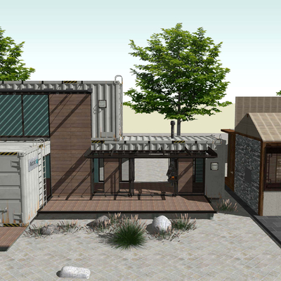 Industrial wind container residential appearance