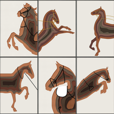 Modern Horse Paper-cut Decorative Painting