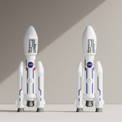 modern space rocket ornaments