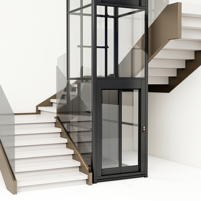 modern elevator corner stairs