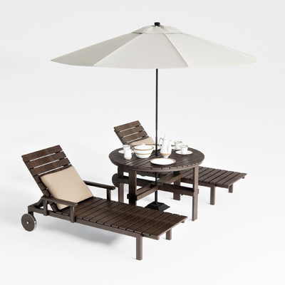 Modern sun umbrella lounger