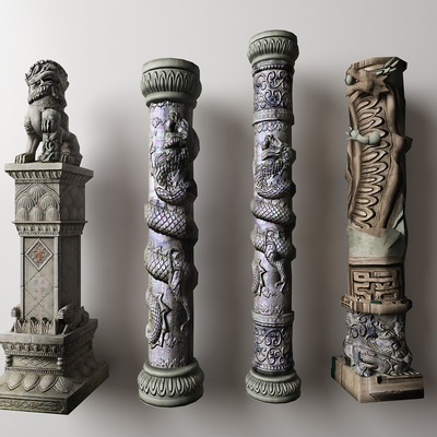 New Chinese-style Panlong Pillar Bolt Horse Pillar