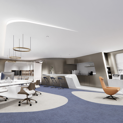 Modern office lounge area