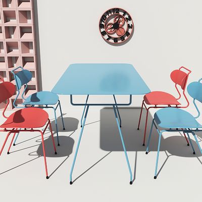 Industrial-style wrought iron leisure tables and chairs