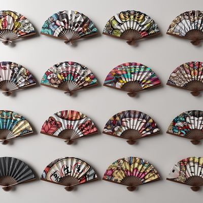 Modern national fashion folding fan wall decoration