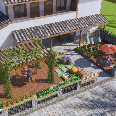 New Chinese-style Nongjiale Small Courtyard