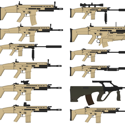 Modern Military Assault Rifle Weapon