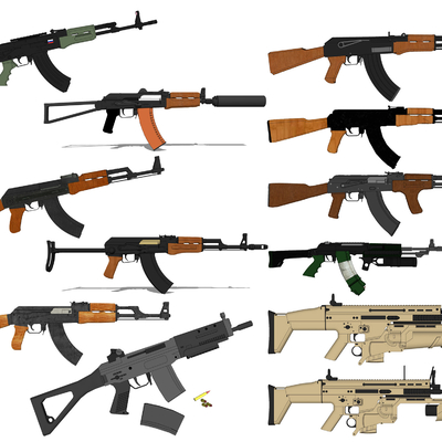 Modern Military Assault Rifle Weapon