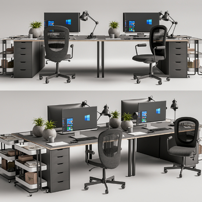 Modern Staff Office Desk and Chair