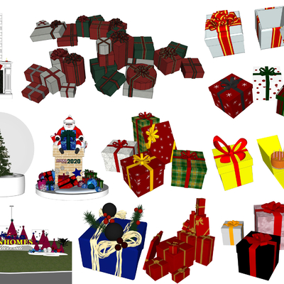 Modern Christmas Gift Box Art Display