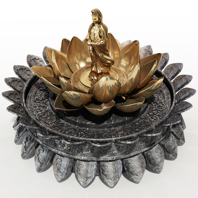 Chinese-style Guanyin Lotus Sculpture