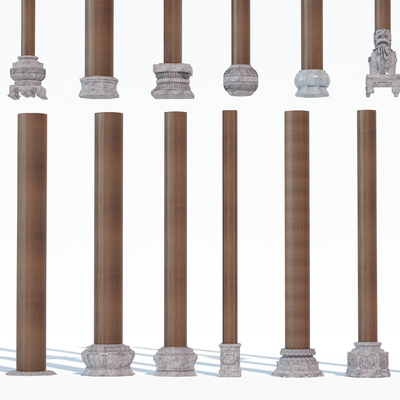 Chinese solid wood pillar