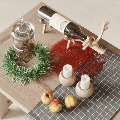 Modern red wine spice bottle peach