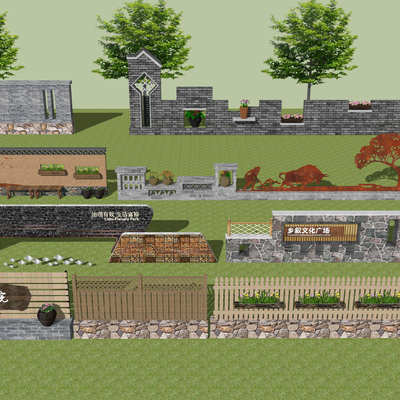 Neo-Chinese Style rural landscape wall