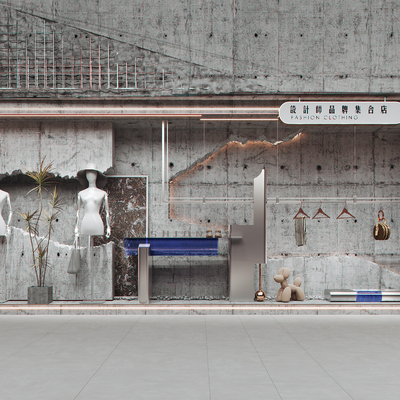 Wabi-sabi Style Women's Clothing Shop Window