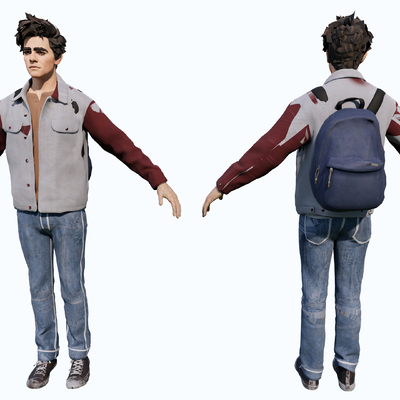 schoolbag boy figure