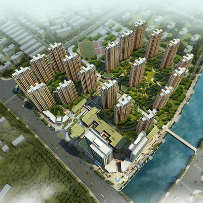 Jianou high-rise residential area bird's-eye view