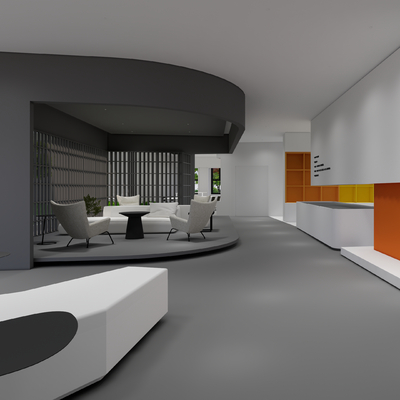 Modern office reception area