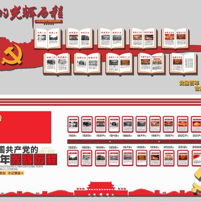 New Chinese-style Party Building Culture Wall Publicity Bar