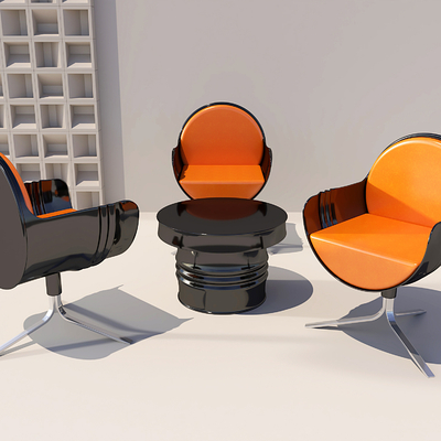 Industrial Air Oil Barrel Coffee Tables and Chairs