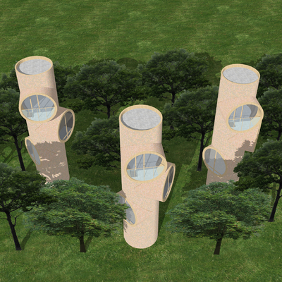 Modern Tree House Landscape Tower Exterior