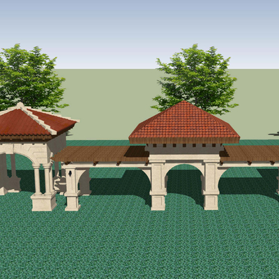 European-style pavilion porch