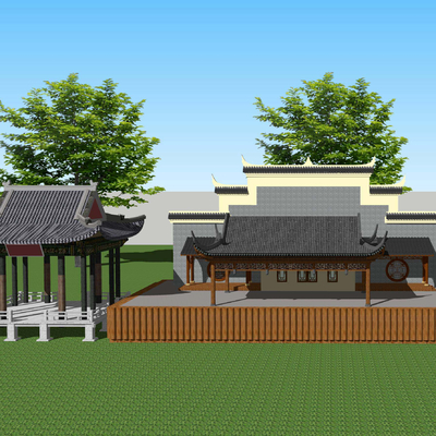 Chinese-style ancient theater platform