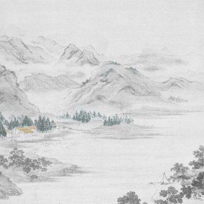 Chinese ink landscape mural