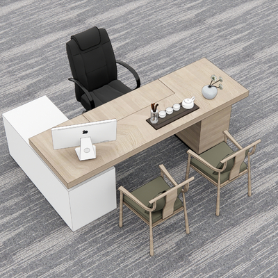 Modern office desks and chairs