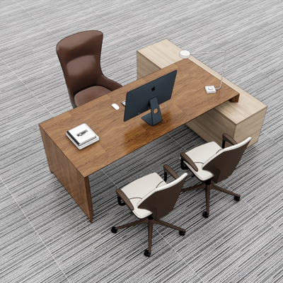 Modern office desks and chairs