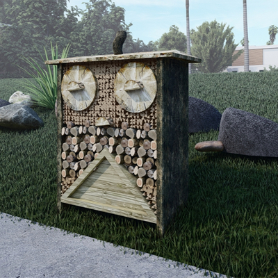 Natural wind outdoor trash can