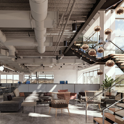 Modern Office Lobby Lounge Area