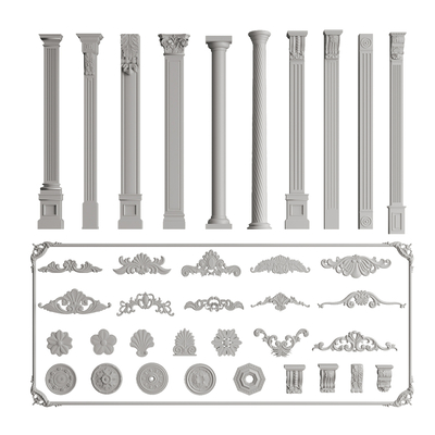 European-style Gypsum Carved Roman Column