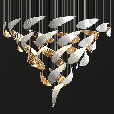 Modern feather wings decorative chandelier