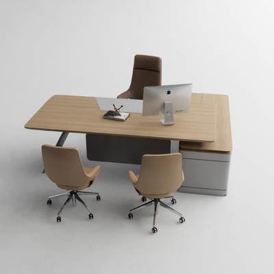 Modern office desks and chairs