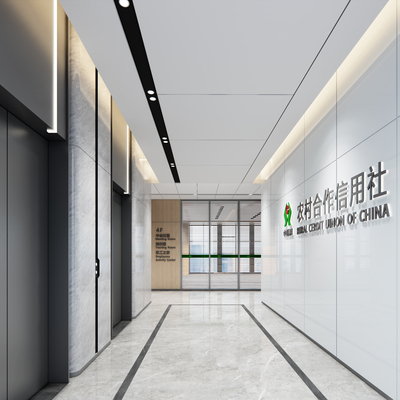 Elevator walkway of modern company