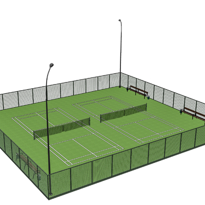 modern tennis court