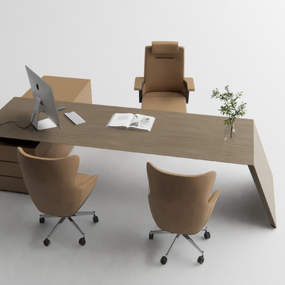 Modern office desks and chairs