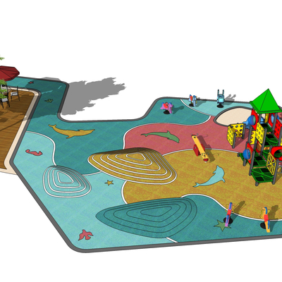 Modern Children's Playground Activity Area