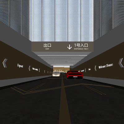 Modern parking lot Underground garage entrance