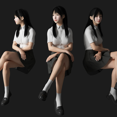 Modern Sitting Beauty Characters